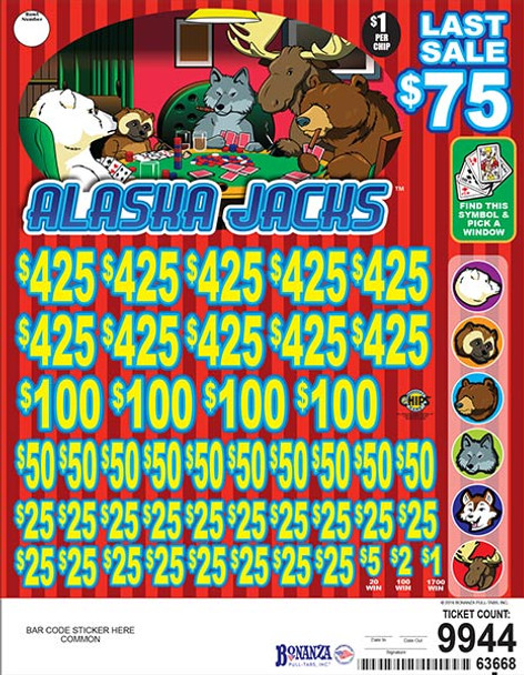 Alaska Jacks Big Pic Chip $1 10@$425 $1B 23% 9944 LS