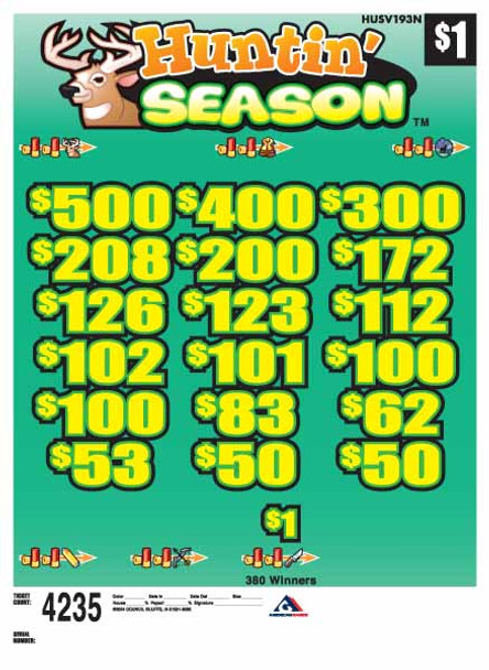 Huntin Season 3W $1 12@100 (5,4,3,2,1) $1B 24% 4235