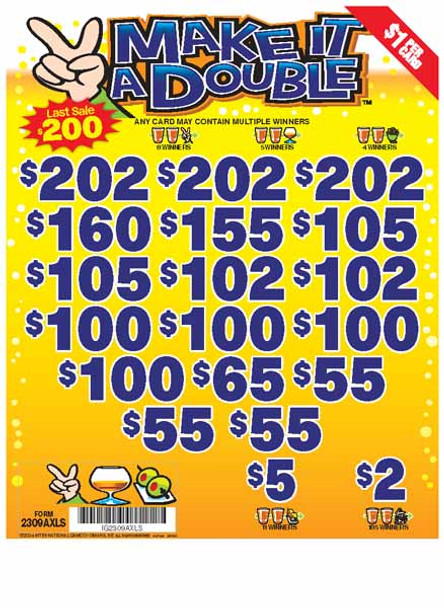 Make It a Double 3W $1 16@$100 (3@$202) $2B 19% 3185 LS