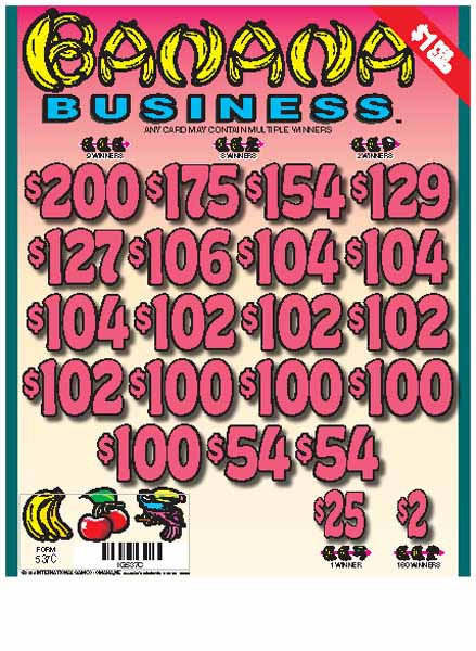 Banana Business 3W $1 18@$100 (1@$200) $2B 21% 3136