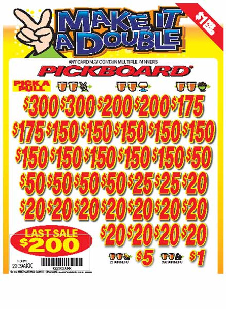 Make It a Double PK 3W $1 18@$150 (2@$300) $1B 19% 5292 LS