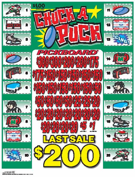 Chuck a Puck PK 3W $1 18@$150 (2@$300) $1B 19% 5292 LS