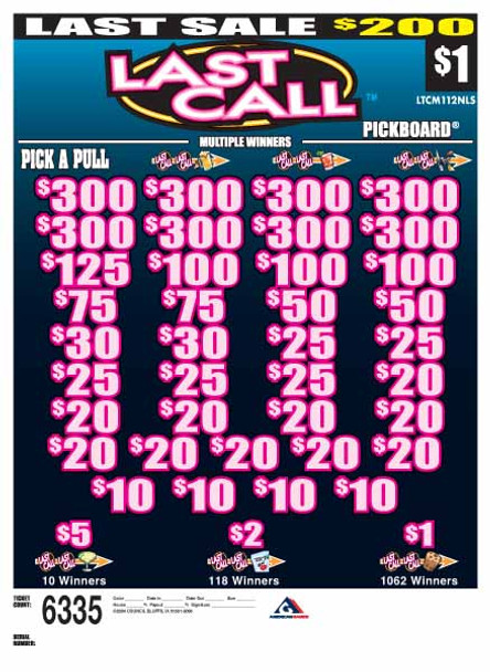 Last Call PK 3W $1 8@$300 $1B 20% 6335 LS