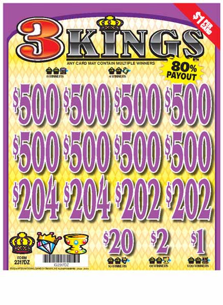 3 Kings 3W $1 8@$500 $1B 20% 8036