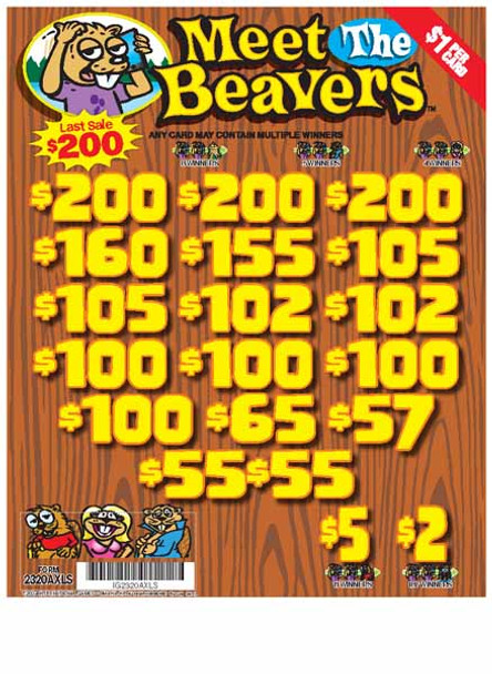 Meet the Beavers 3W $1 16@$100 (3@$200) $2B 19% 3185 LS
