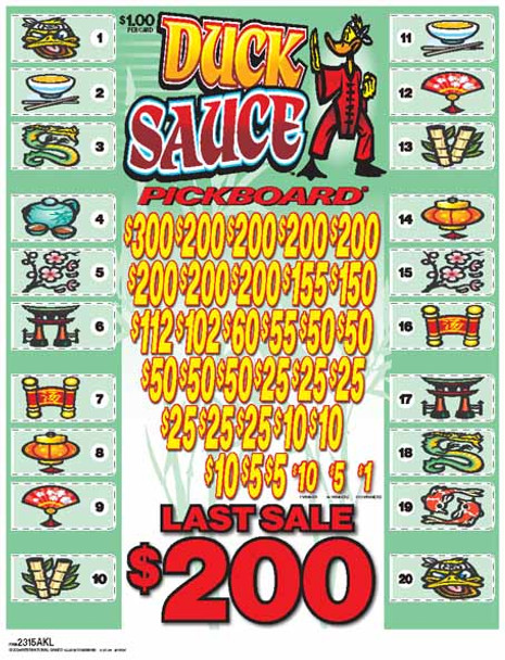 Duck Sauce PK 3W $1 8@$200 (1@$300) $1B 19% 4508 LS