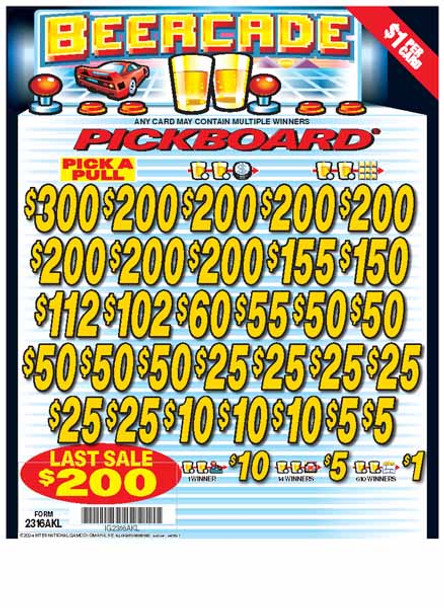 Beercade PK 3W $1 8@$200 (1@$300) $1B 19% 4508 LS