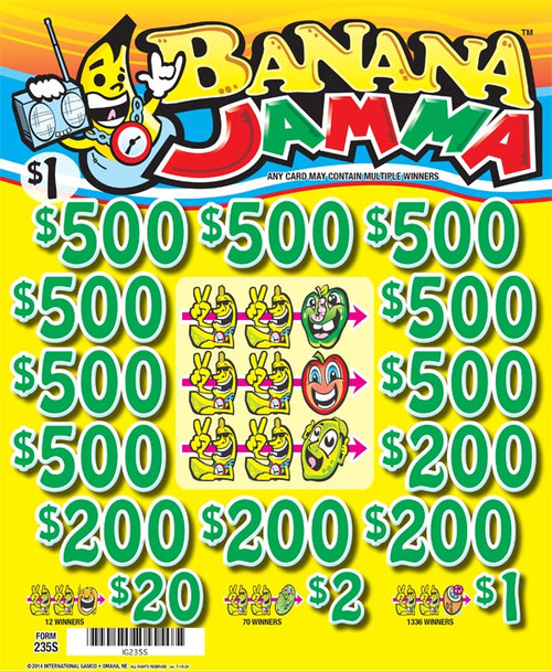 Banana Jamma 3W $1 8@$500 $1B 19% 8036