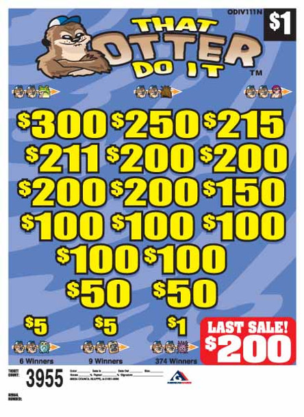 That Otter Do It 3W $1 8@$200 (1@$300) $1B 19% 3955 LS