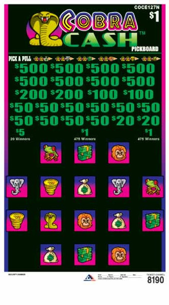 Cobra Cash PK 3W $1 8@$500 $1B 24% 8190