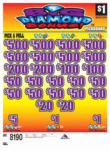 Big Diamond Bonus PK 3W $1 8@$500 $1B 24% 8190