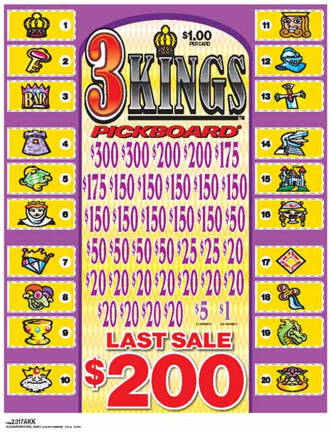 3 Kings PK 3W $1 18@$150 (2@$300) $1B 19% 5292 LS