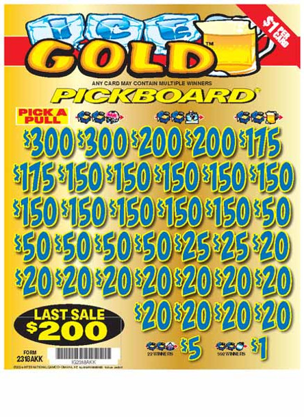 Ice Gold PK 3W $1 18@$150 (2@$300) $1B 19% 5292 LS