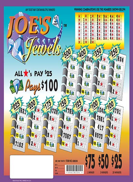 Joe's Jewels Joe 5W $1 1@$500 (5,4,3,2,1) $25B 17% 3990
