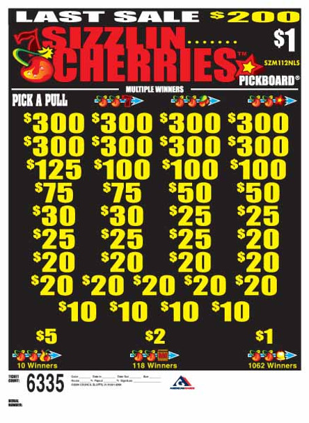 Sizzlin Cherries PK 3W $1 8@$300 $1B 20% 6335 LS