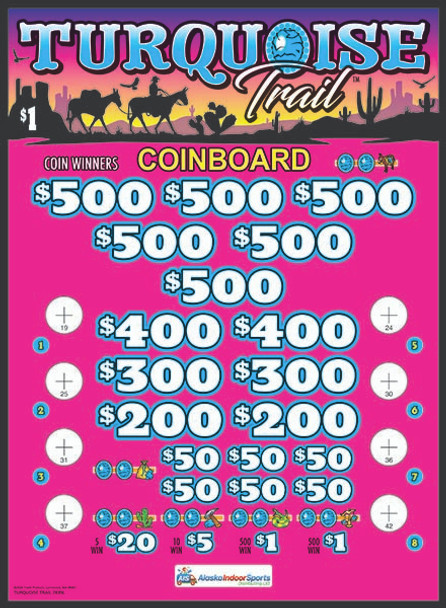 Turquoise Trail Coinboard 3W $1 6@$500 $1B 24% 8280