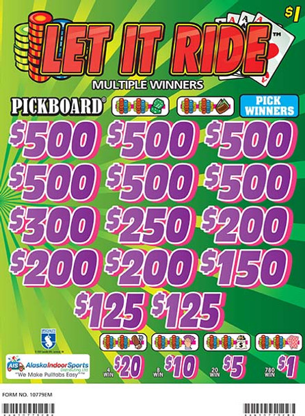 Let It Ride Embedded PK 3W $1 6@$500 $1B 20% 7000