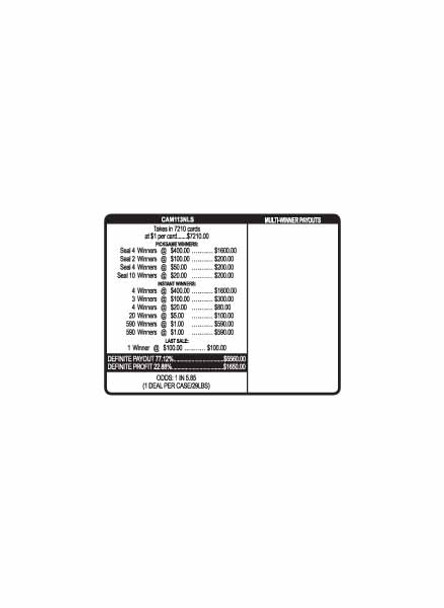 Casino Odds PK 3W $1 8@$400 $1B 22% 7210 LS