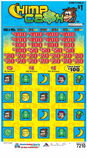 Chimp Cash PK 3W $1 8@$400 $1B 22% 7210 LS