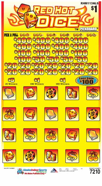 Red Hot Dice PK 3W $1 8@$400 $1B 22% 7210 LS
