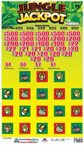 Jungle Jackpot PK 3W $1 8@$500 $1B 17% 7980