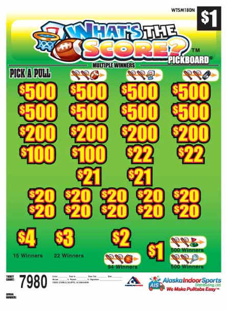 What's the Score PK 3W $1 8@$500 $1B 17% 7980