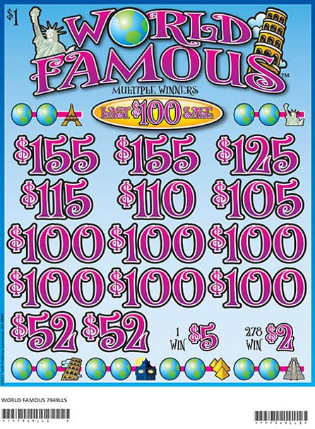 World Famous 3W $1 12@$100 (2@$155) $2B 19% 2640 LS