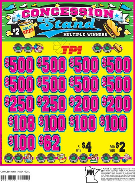 Concession Stand 3W $2 8@$500 $2B 24% 3960