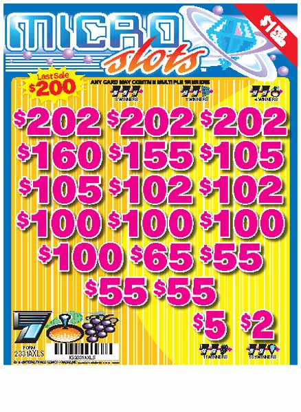 Micro Slots 3W $1 16@$100 (3@$202) $2B 19% 3185 LS