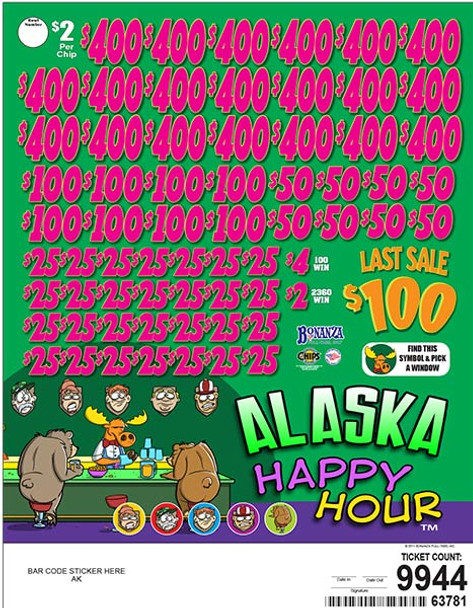 Alaska Happy Hour Big Pic Chip $2 20@$400 $2B 24% 9944 LS