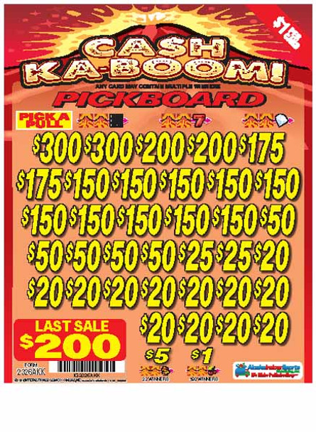 Cash Ka-Boom! PK 3W $1 18@$150 (2@$300) $1B 19% 5292 LS