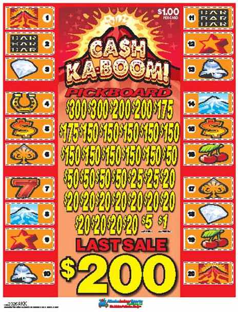 Cash Ka-Boom! PK 3W $1 18@$150 (2@$300) $1B 19% 5292 LS