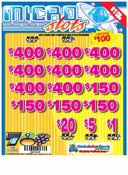 Micro Slots 3W $1 8@$400 $1B 19% 6958 LS