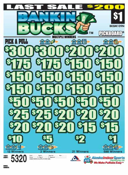 Bankin Bucks PK 3W $1 18@$150 (2@$300) $1B 20% 5320 LS