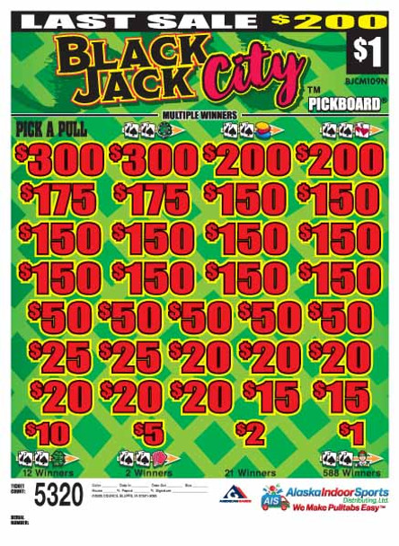 Black Jack City PK 3W $1 18@$150 (2@$300) $1B 20% 5320 LS