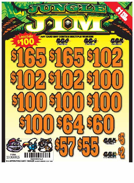 Jungle Jim 3W $1 10@$100 (2@$165) $2B 19% 2646 LS