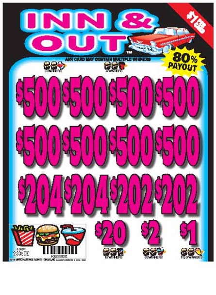 Inn & Out 3W $1 8@$500 $1B 20% 8036