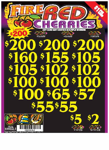 Fire Red Cherries 3W $1 16@$100 (3@$200) $2B 19% 3185 LS