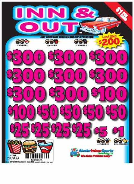 Inn and Out 3W $1 8@$300 $1B 19% 5194 LS