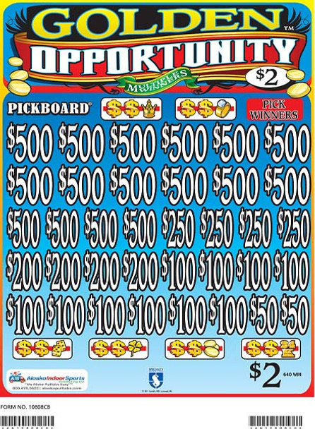 Golden Opportunity Big PK 3W $2 16@$500 $2B 23% 7920