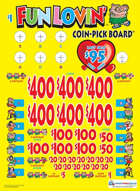 Fun Lovin' Coin Pick-Board 3W $1 6@$400 $1B 29% 6480 LS