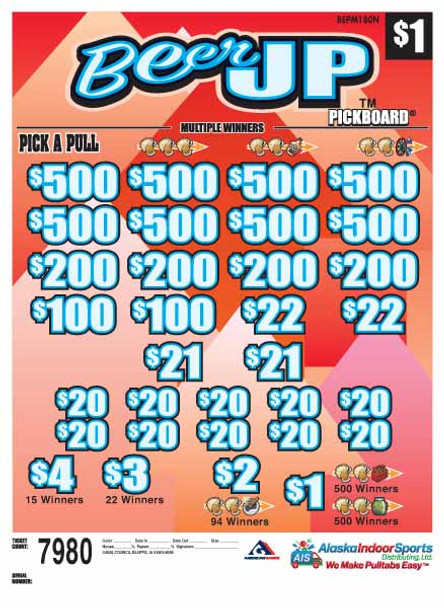 Beer Up PK 3W $1 8@$500 $1B 17% 7980