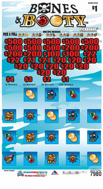 Bones and Booty PK 3W $1 8@$500 $1B 17% 7980