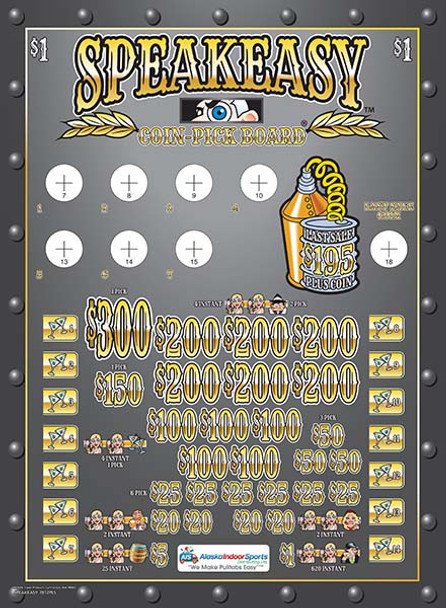 Speakeasy Coin-Pick Board 3W $1 6@$200 $1B 28% 4800 LS