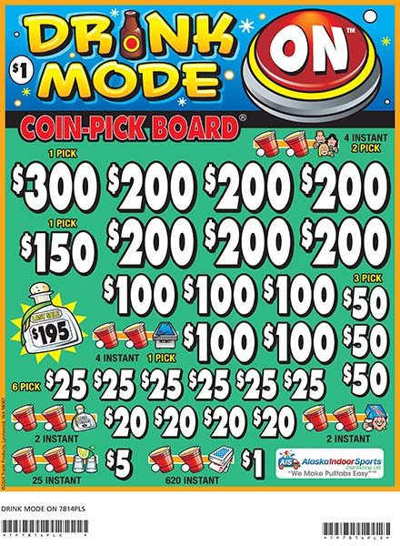 Drink Mode On Coin-Pick Board 3W $1 6@$200 $1B 28% 4800 LS