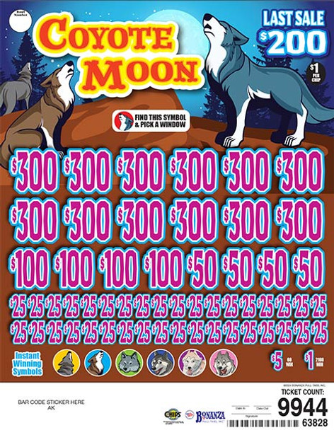Coyote Moon Big Pic Chip $1 12@$300 $1B 23% 9944 LS