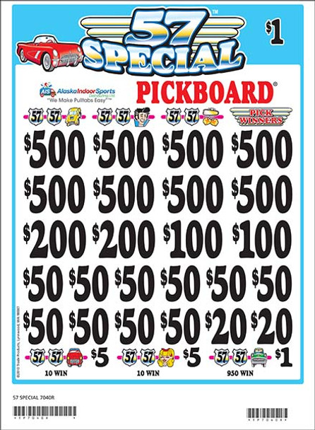 57 Special PK 3W $1 8@$500 $1B 25% 8200