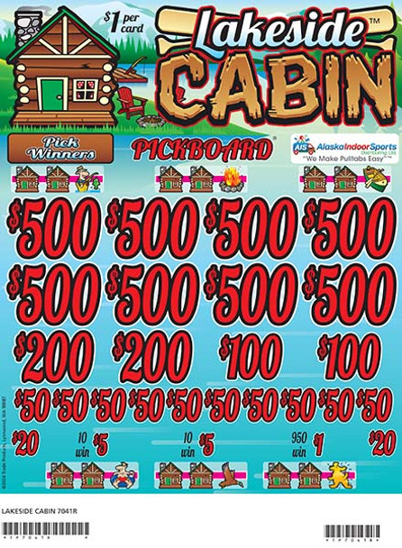 Lakeside Cabin PK 3W $1 8@$500 $1B 25% 8200