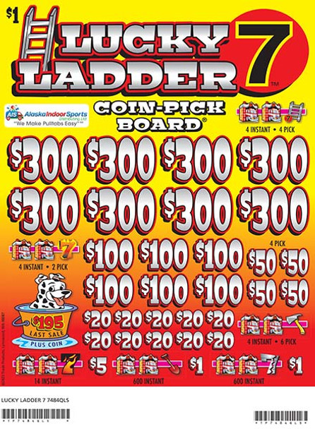 Lucky Ladder Coin-Pick Board 3W $1 8@$300 $1B 25% 6480 LS