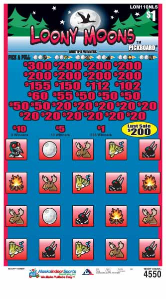 Loony Moons PK 3W $1 8@$200 (1@$300) $1B 19% 4550 LS